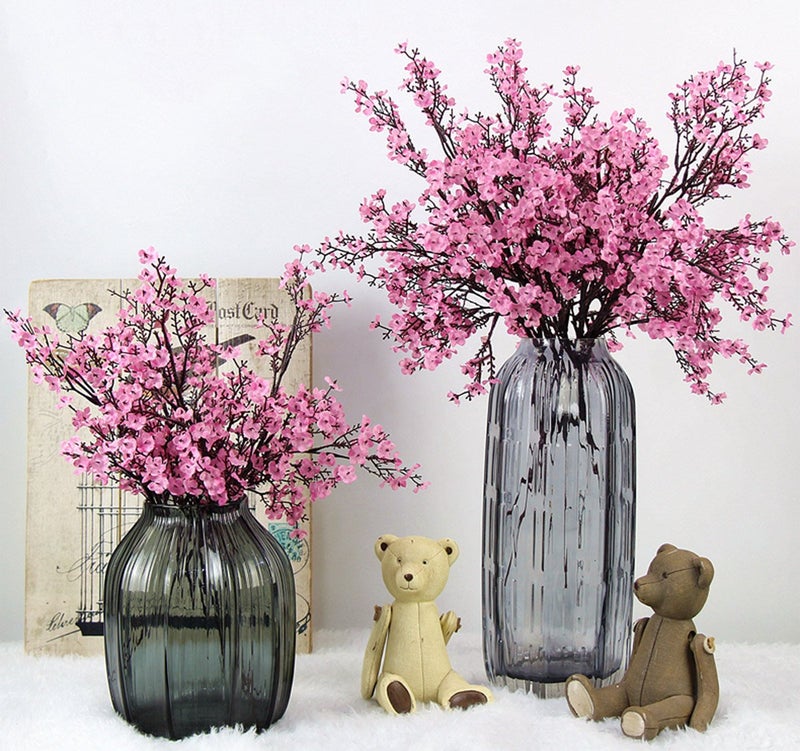 JAKY Global JAKY-Global Babys Breath Fabric Cloth Artificial Flowers 6 Bundle European Fake Silk Plants Decor Wedding Party Decoration Bouquets Real Touch DIY Home Garden(Pink) - Image 2